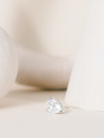 24K Platinum-plated 925 sterling silver earrings with 1 zircon semi-precious stone - AM BY AGAPI