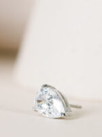 24K Platinum-plated 925 sterling silver earrings with 1 zircon semi-precious stone - AM BY AGAPI