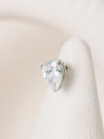 24K Platinum-plated 925 sterling silver earrings with 1 zircon semi-precious stone - AM BY AGAPI