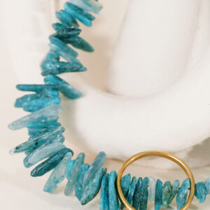 necklace with blue quartz semi-precious stones and 24K gold-plated elements - AM BY AGAPI