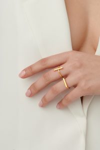 24K Gold-plated brass ring -AM BY AGAPI