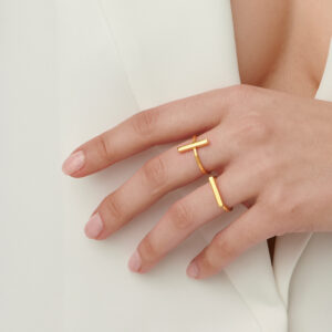 24K Gold-plated brass ring -AM BY AGAPI