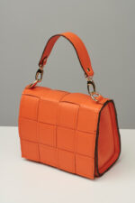 Orange Leather Handbag - Image 4