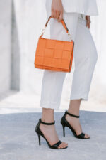 Orange Leather Handbag - Image 3