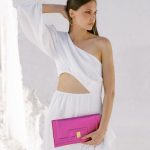 Fuchsia Matte Leather Satchel