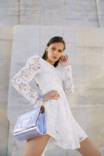 Exclusive Light Lavender Leather Handbag