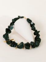 necklace with Black Onyx semi-precious stones and 24K Gold-plated elements - AM BY AGAPI