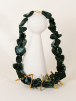 necklace with Black Onyx semi-precious stones and 24K Gold-plated elements - AM BY AGAPI