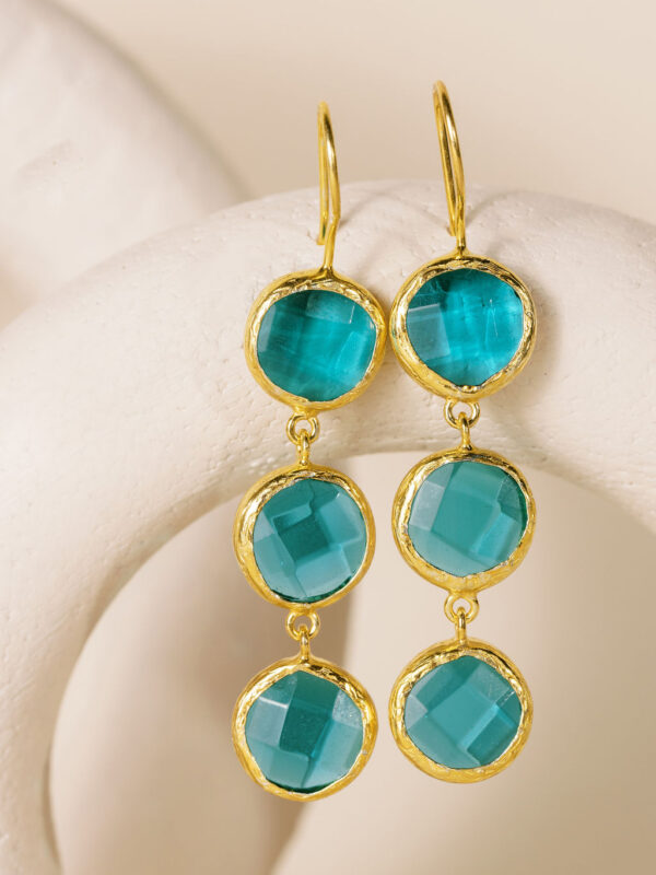 Triple Aqua Earrings - AM By Agapi
