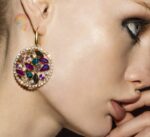 Σκουλαρίκια στρας με ορειχάλκινο επίχρυσο 24Κ κούμπωμα