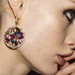 Σκουλαρίκια στρας με ορειχάλκινο επίχρυσο 24Κ κούμπωμα